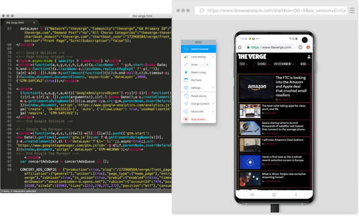 Chrome Emulator Tests on Real Devices