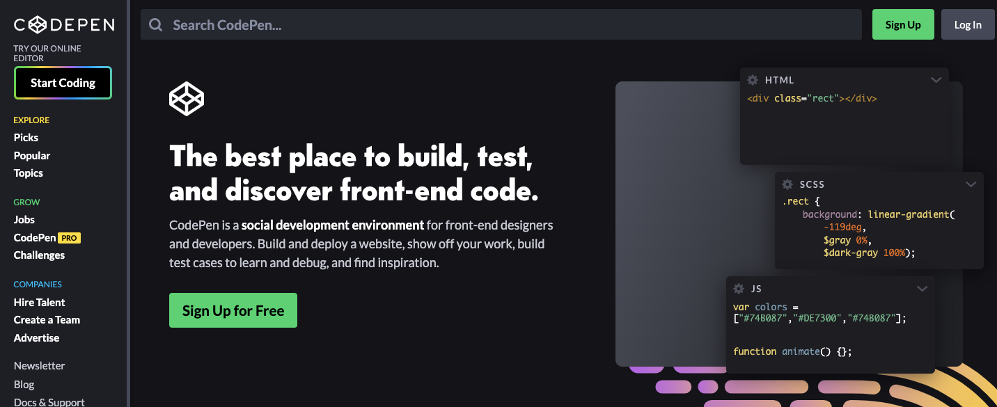 Online JavaScript Testing with Codepen
