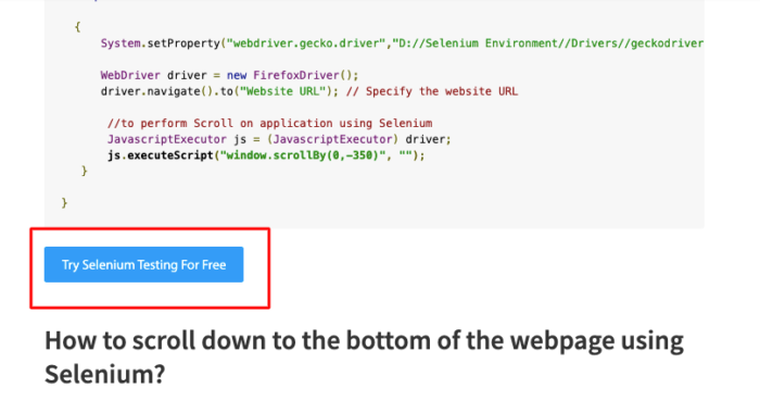How To Scroll Down Or Up In Selenium : Example | Browserstack