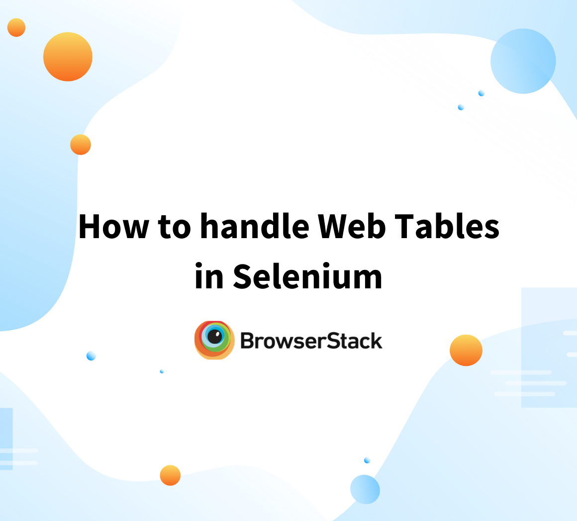 Automate web tables in Selenium