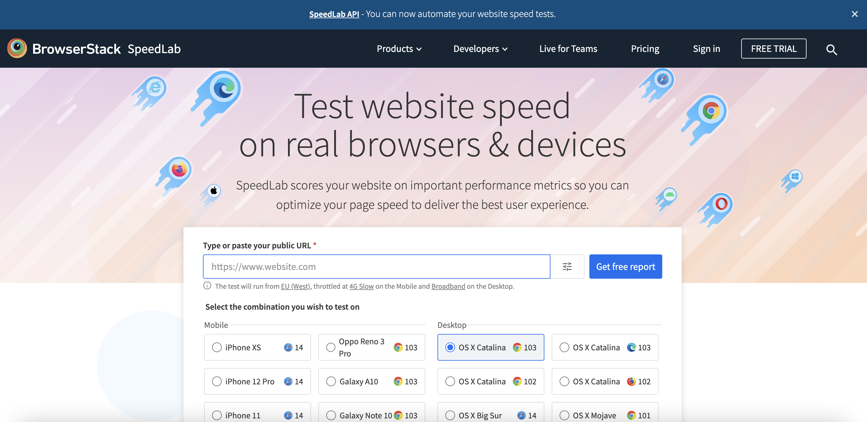 Performance Testing on SpeedLab