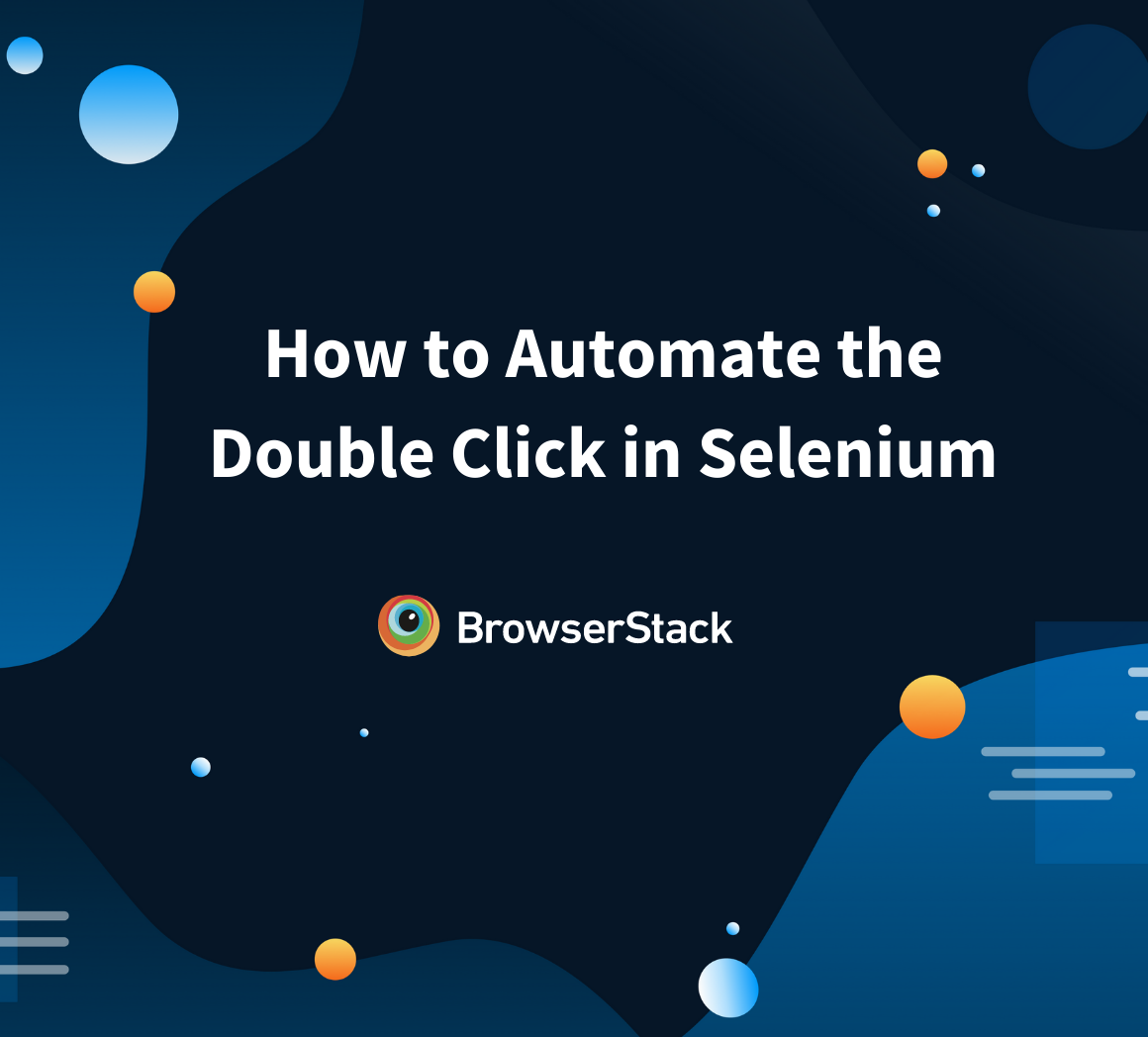 How to Automate the Double Click in Selenium