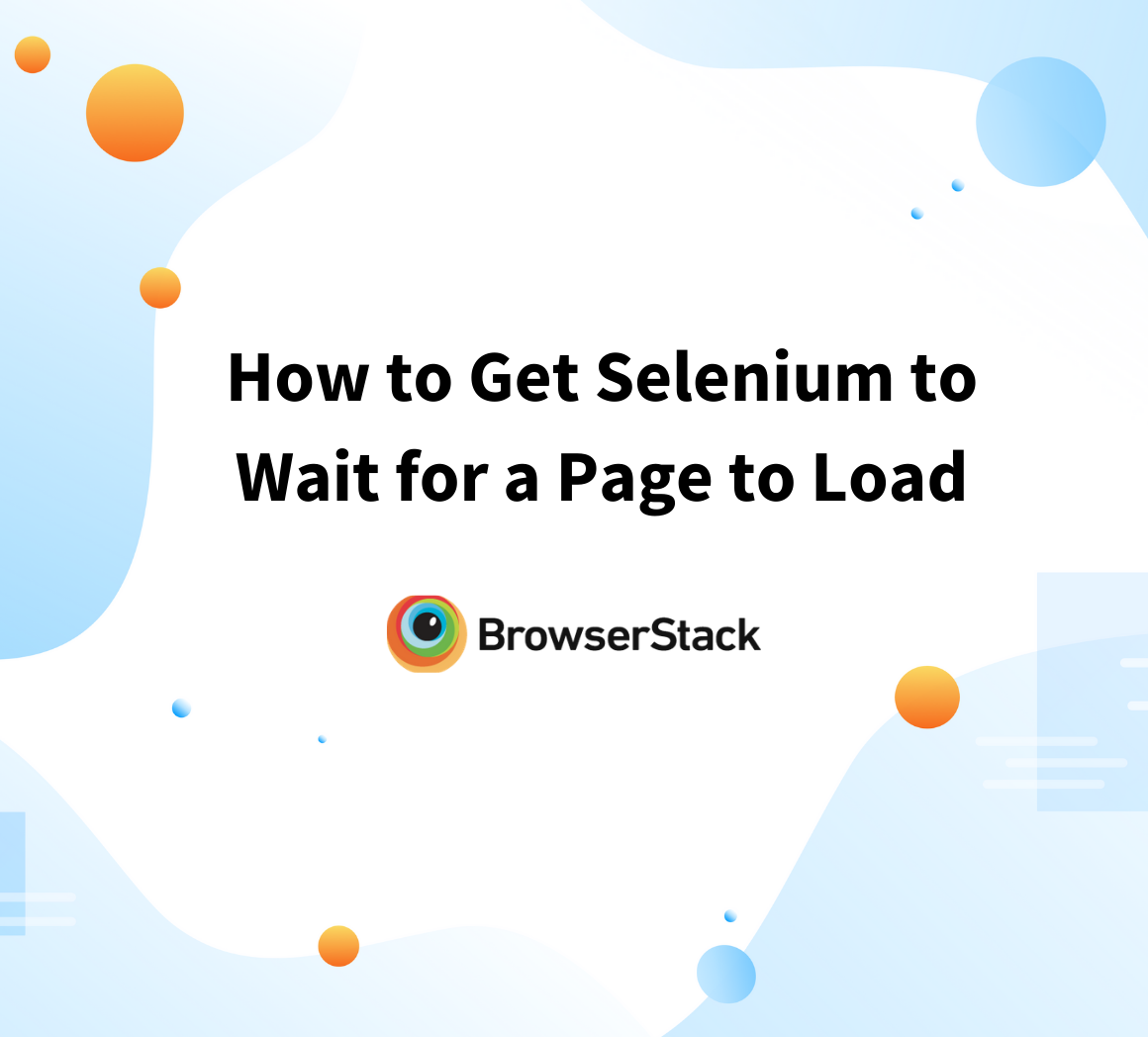 How to get Selenium to wait for a page to load