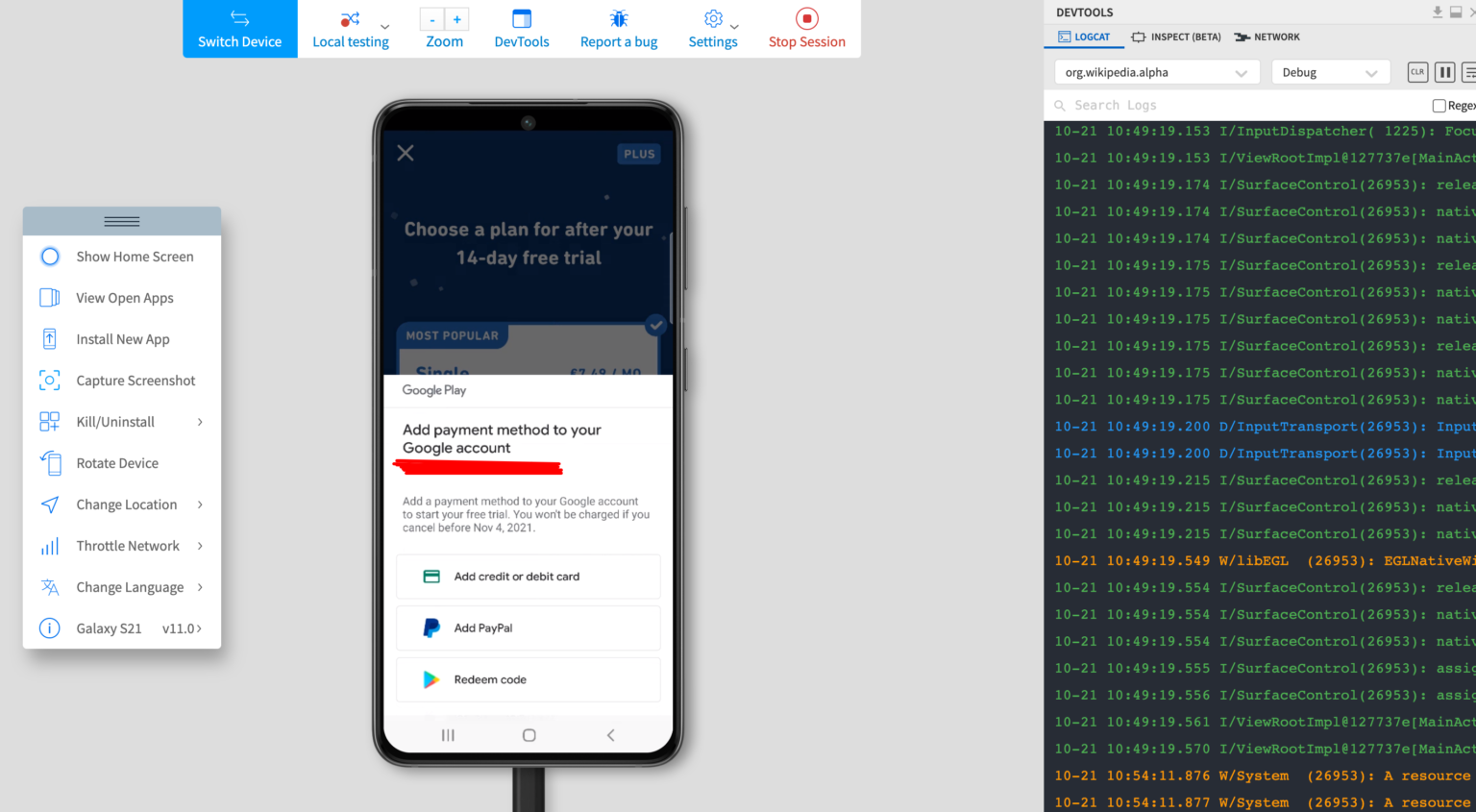 How to test InApp Purchases on Android Devices BrowserStack