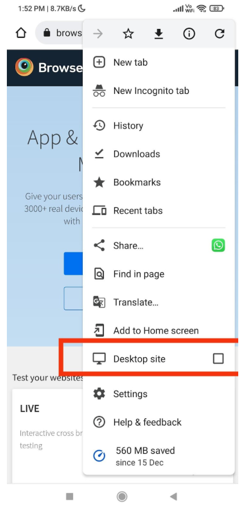 How to open  studio desktop mode on mobile 2023