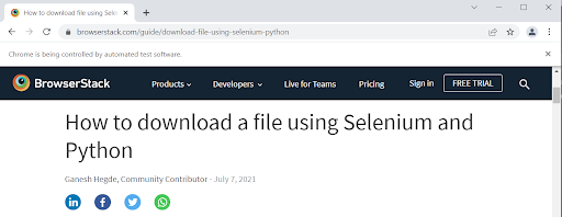 Get Current URL using Selenium in Python