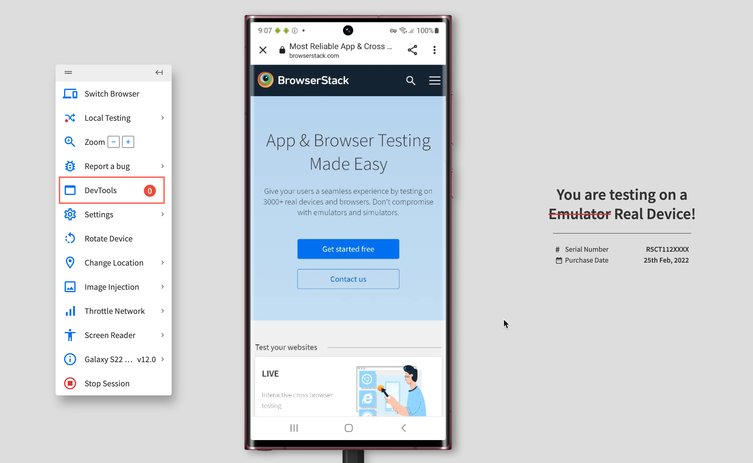 Interactive Chrome Debugging on Real Mobile Devices using BrowserStack