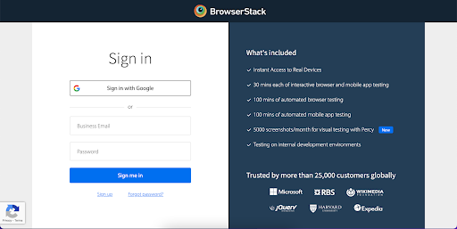  Open BrowserStack App Live and log in