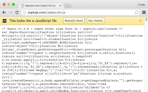 JavaScript and CSS Code Beautifier - web developer chrome extension