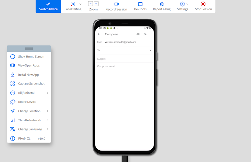 Android UI Testing on Google Pixel 4XL