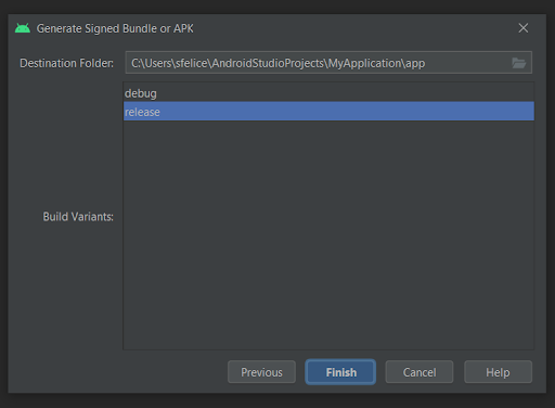 Creating AAB in Android Studio