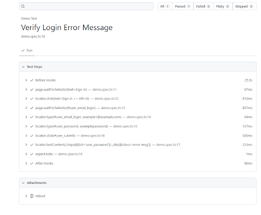 View Report in Playwright Framework Example