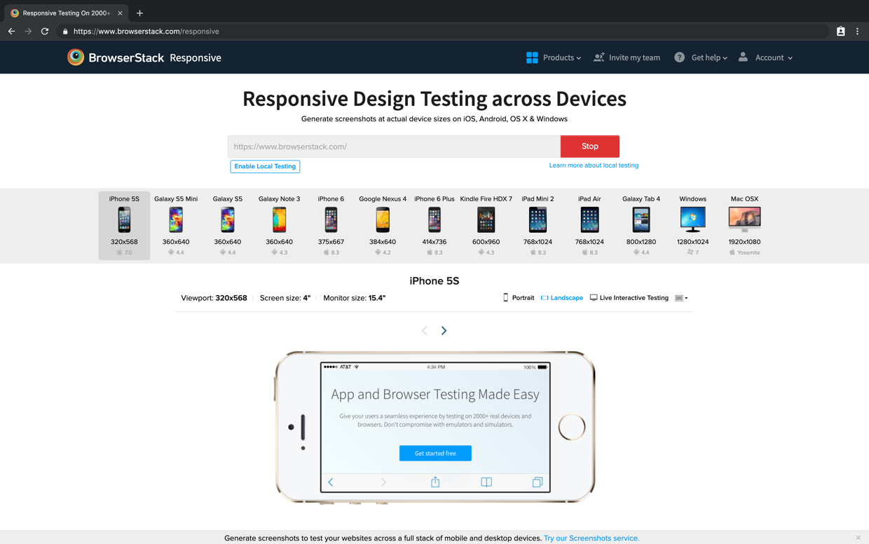 Responsive by BrowserStack