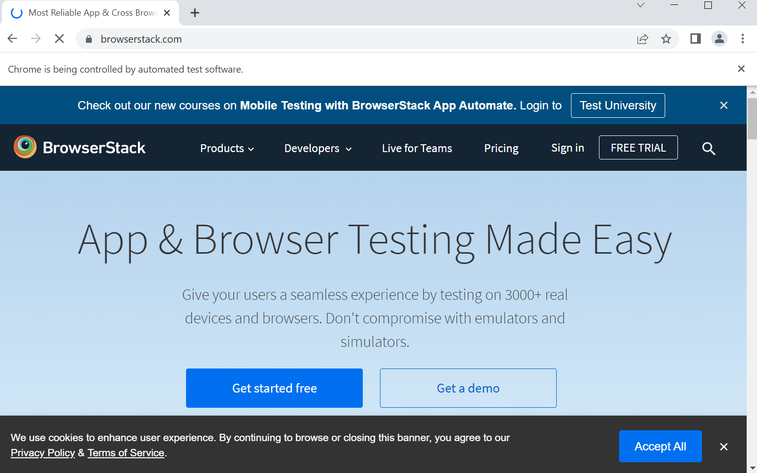 Run Browser Automation on Real Devices with BrowserStack Automate