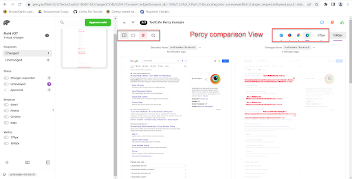 TestCafe Visual Regression with Percy Test Result