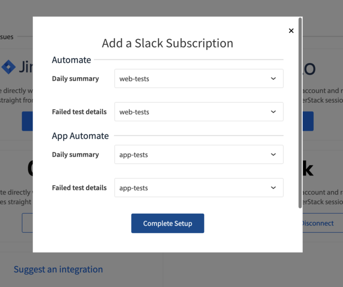 Add channel in Slack subscription