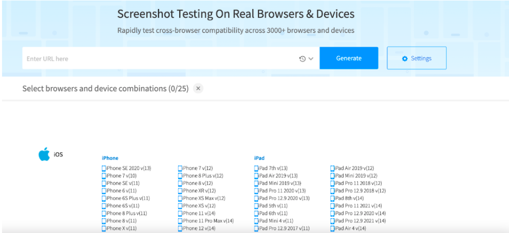 BrowserStack Screenshots