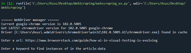 Web Scraping Title from URL using Selenium Python