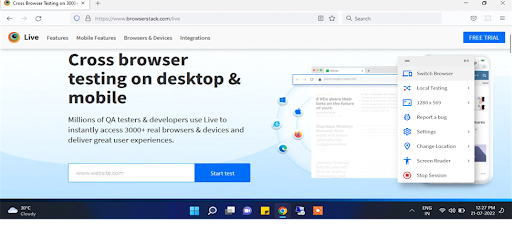 Cross browser testing on desktop mobile