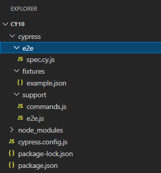 File and Folder Structure Changes Cypress 10
