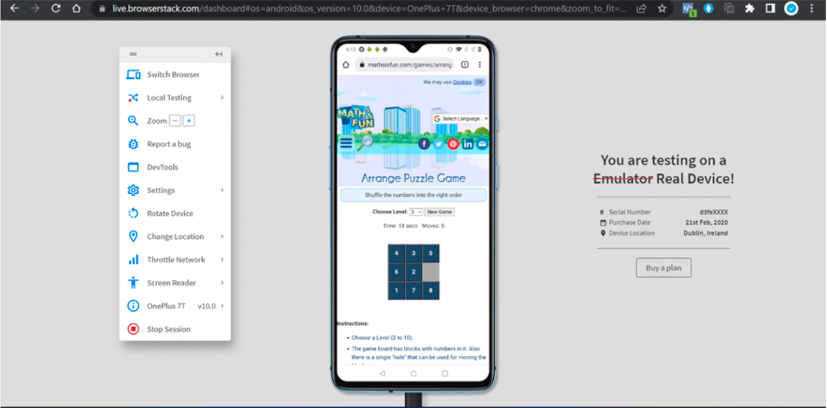 OnePlus 7T v9 on Google Chrome