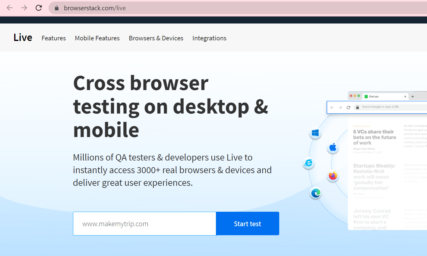 BrowserStack Live for Mobile Website Testing on Real Devices