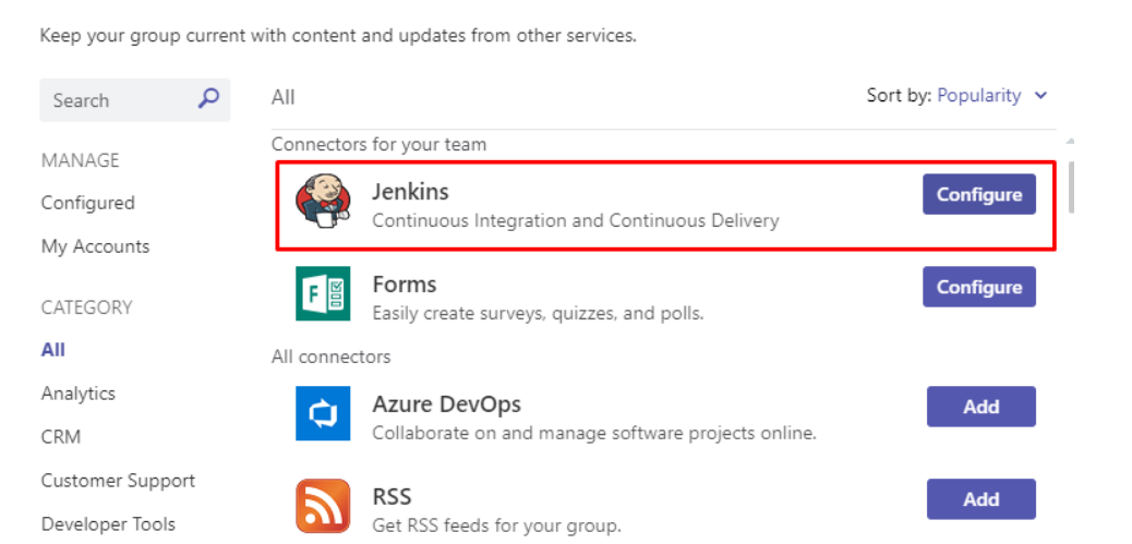 Jenkins connector
