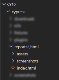 Cypress Reports Folder VS Code explorer view