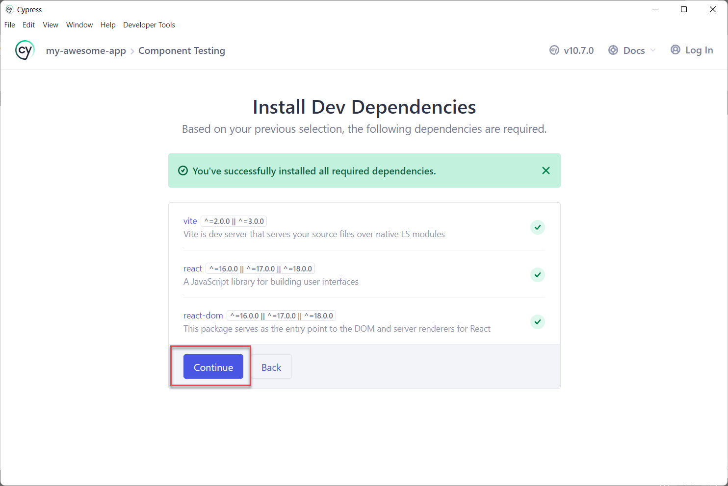 Install Dev Dependencies