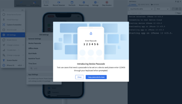 How to test Apps with Device Passcodes | BrowserStack