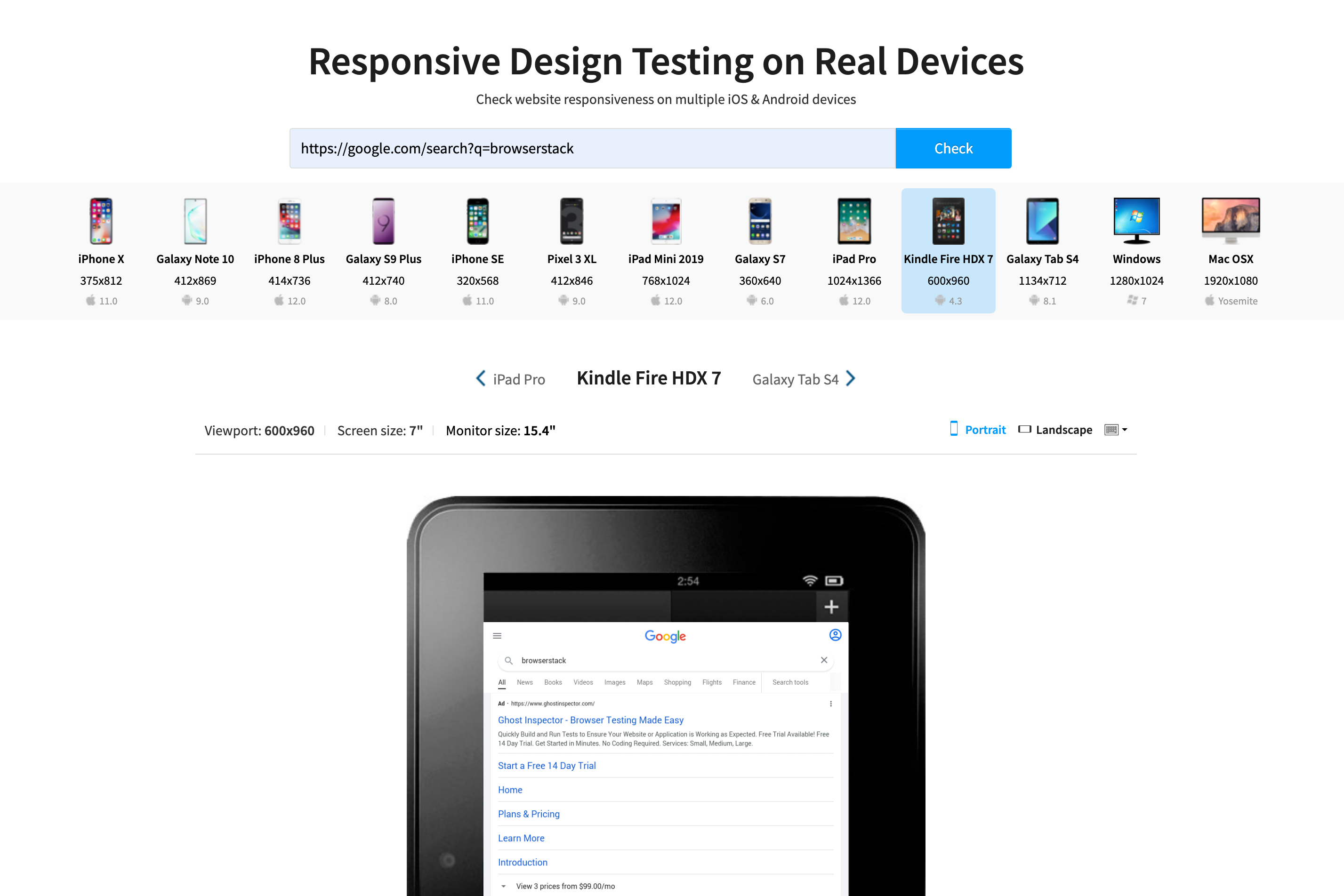 Test Responsiveness of Website