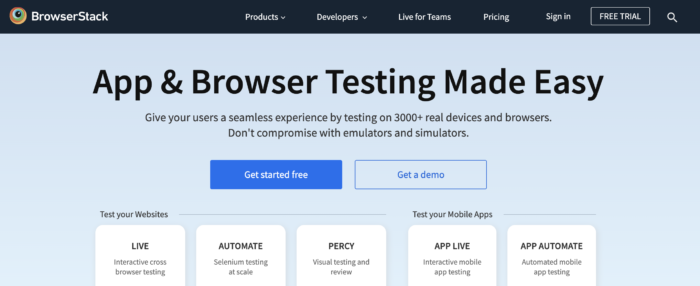 BrowserStack Live Testing