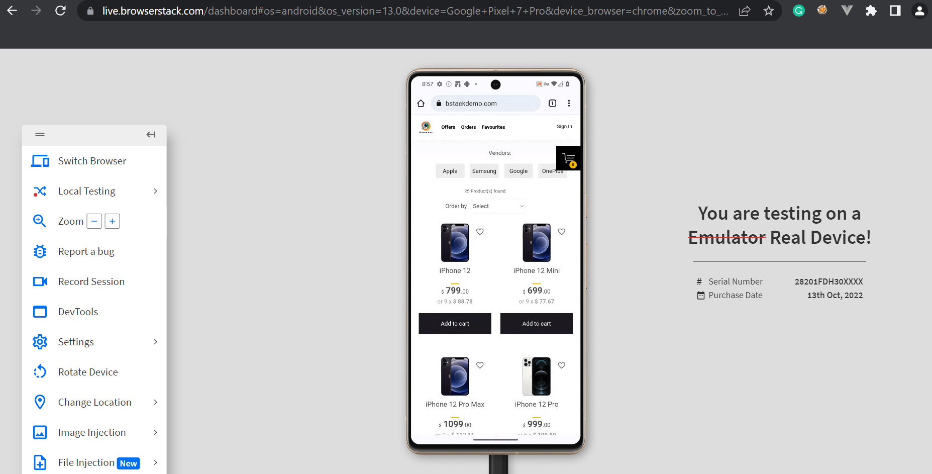 Mobile Compatibility Testing on Google Pixel 7 Chrome