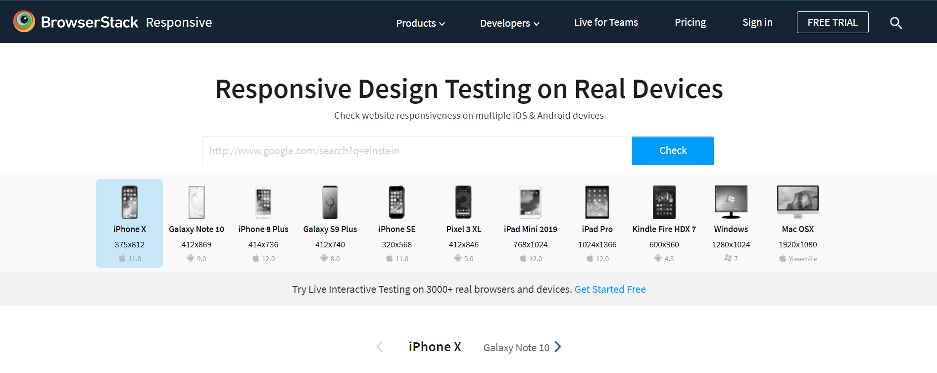 Responsive Testing on Real Devices