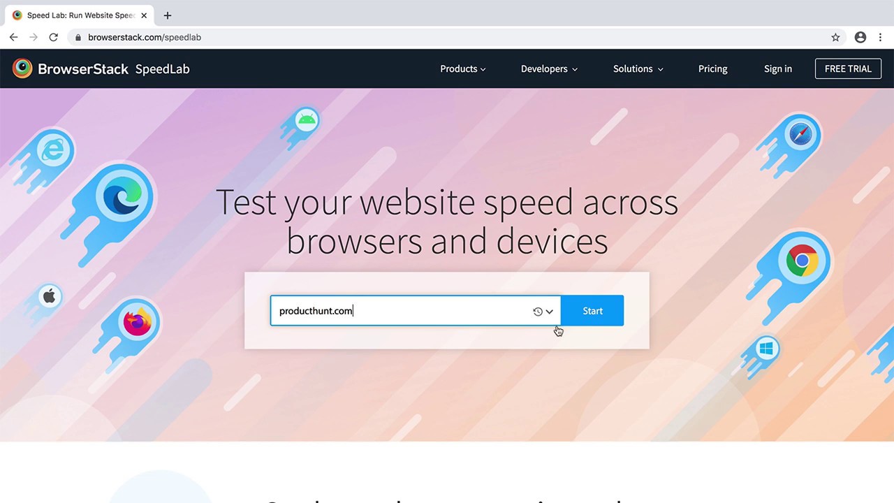 BrowserStack Speedlab for Video streaming test