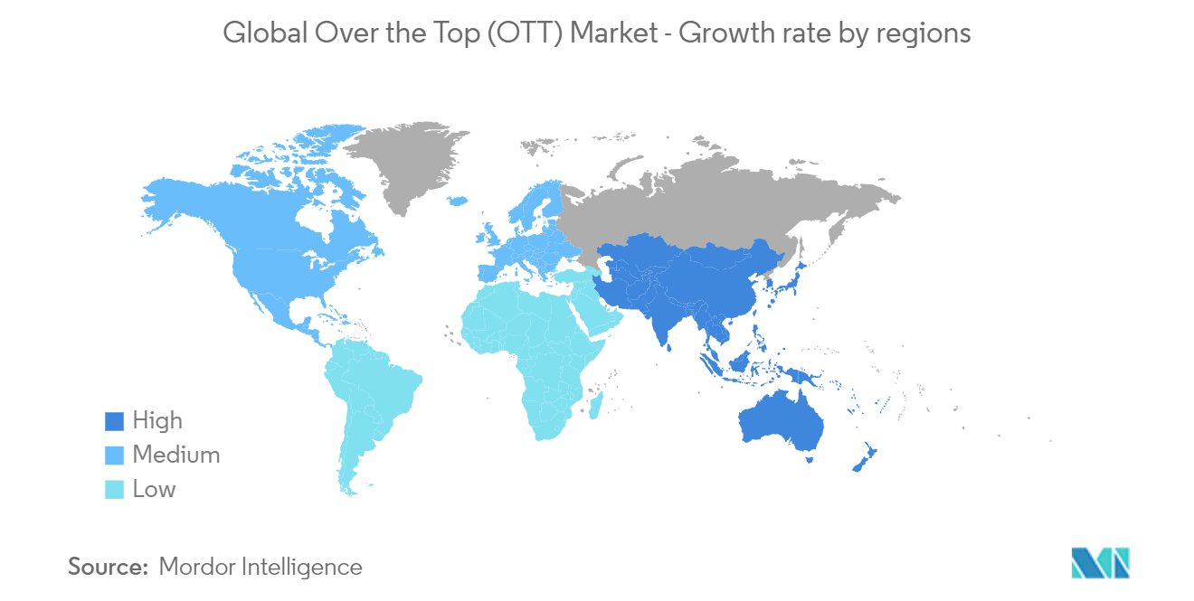 over the top market Global Over the Top OTT Market Growth rate by regions