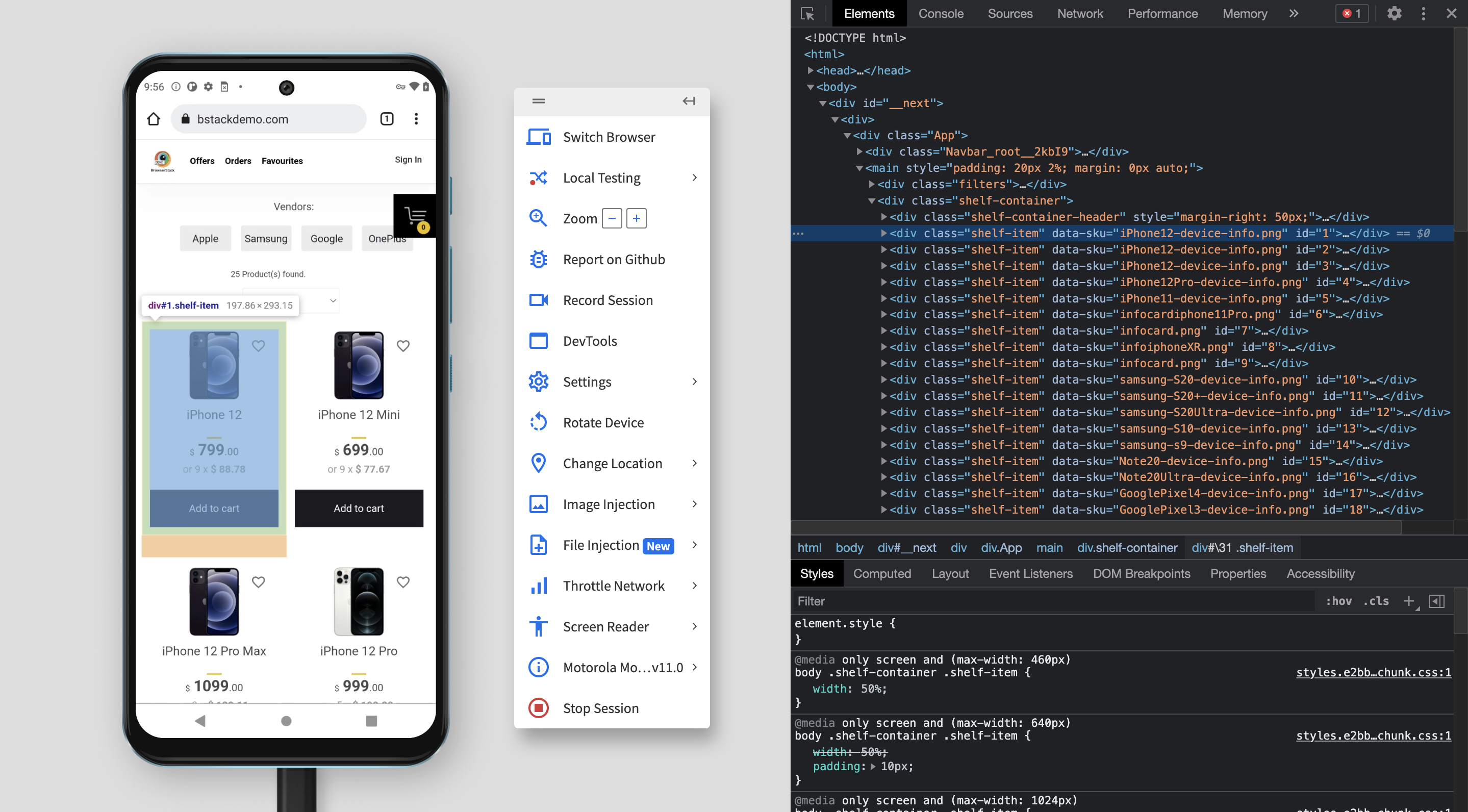 Test React Responsive website on real devices using BrowserStack Live