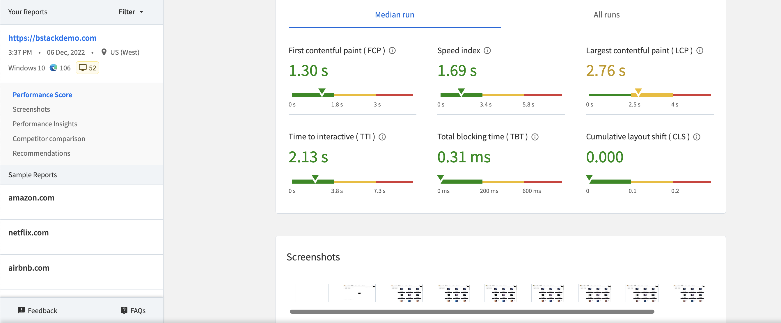 Run Load Speed Tests for React Responsive website on BrowserStack SpeedLab