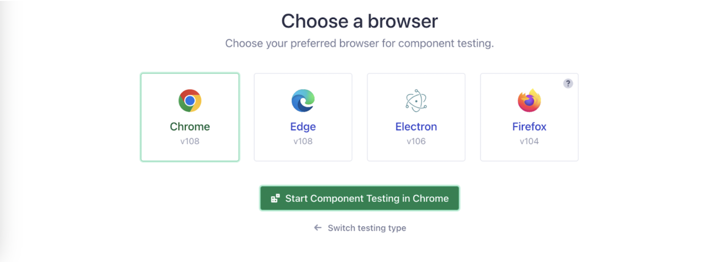 Choose browser for Cypress vue testing