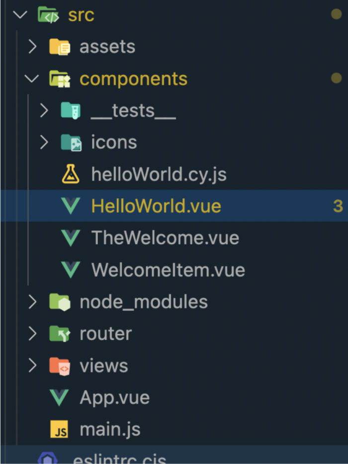 Folder Structure of Vue Components in Repository