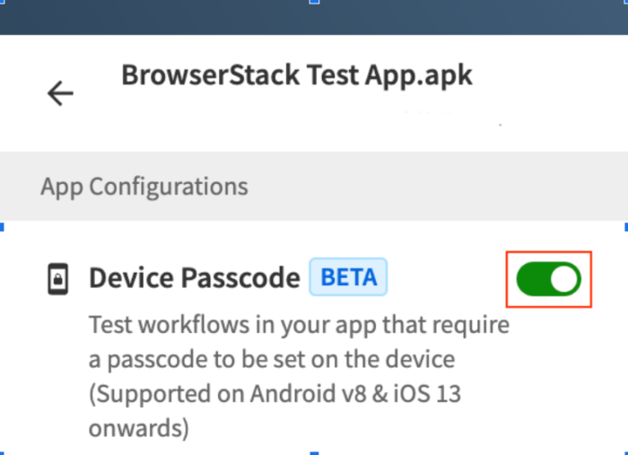 BrowserStack Test Configuration