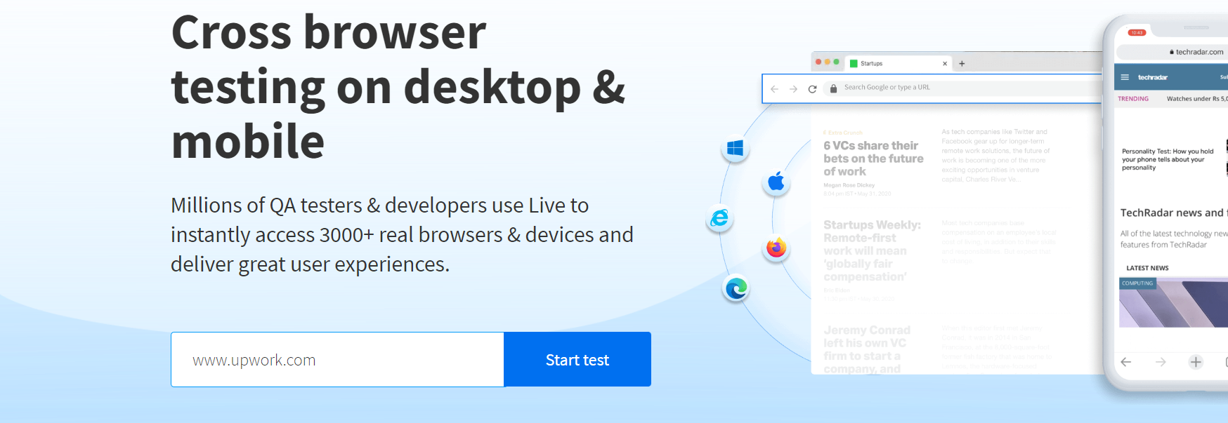 Cross Browser Testing on Desktop and Mobile
