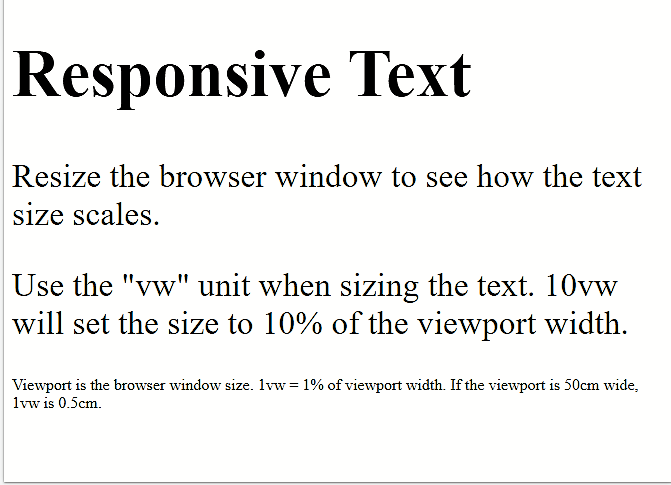 Responsive Text in content area