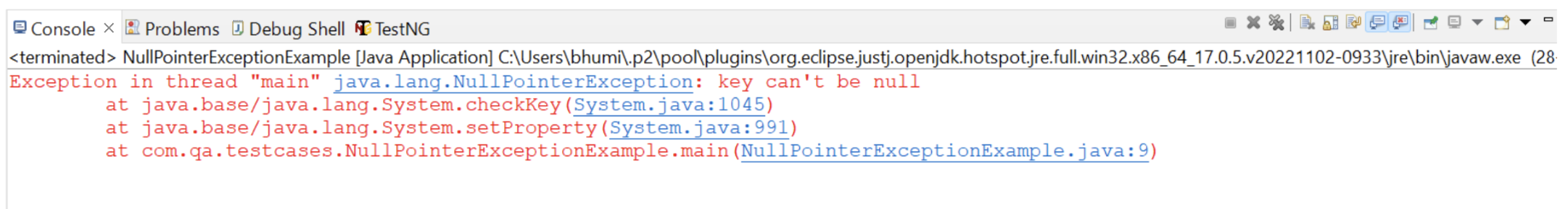 selenium webdriver - Getting null pointer exception when data read