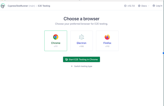Select Browser to run Cypress Test