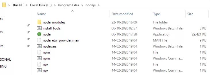 Verifying Installation of NodeJS