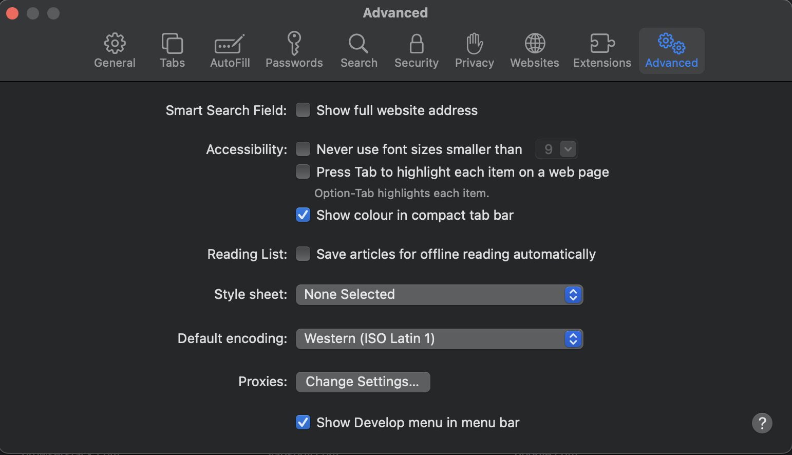 enable developer tools on safari