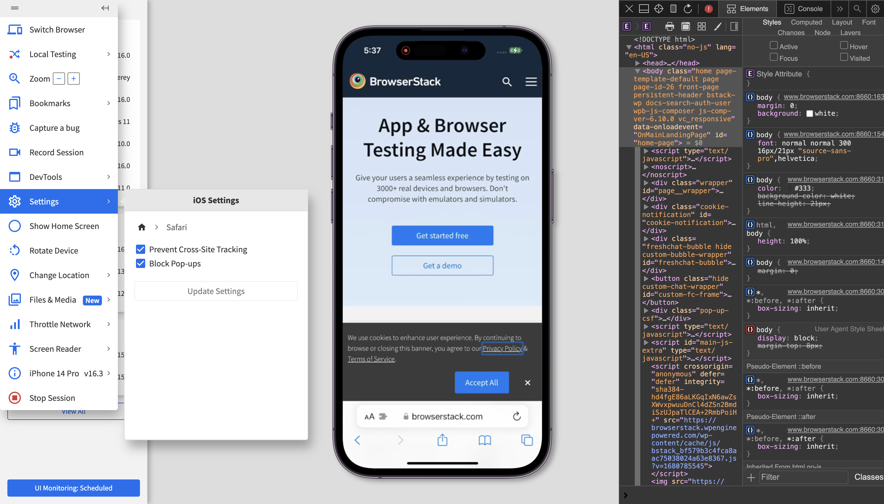 ios safari devtools