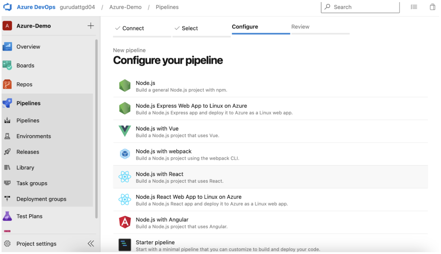 Configure Azure DevOps Pipeline 1