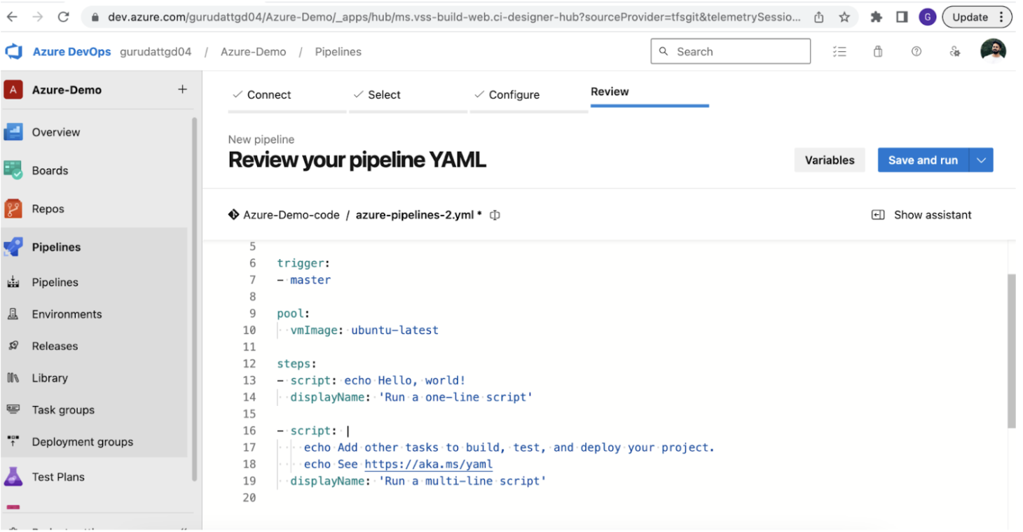 Edit and Review YAML in Azure DevOps 1